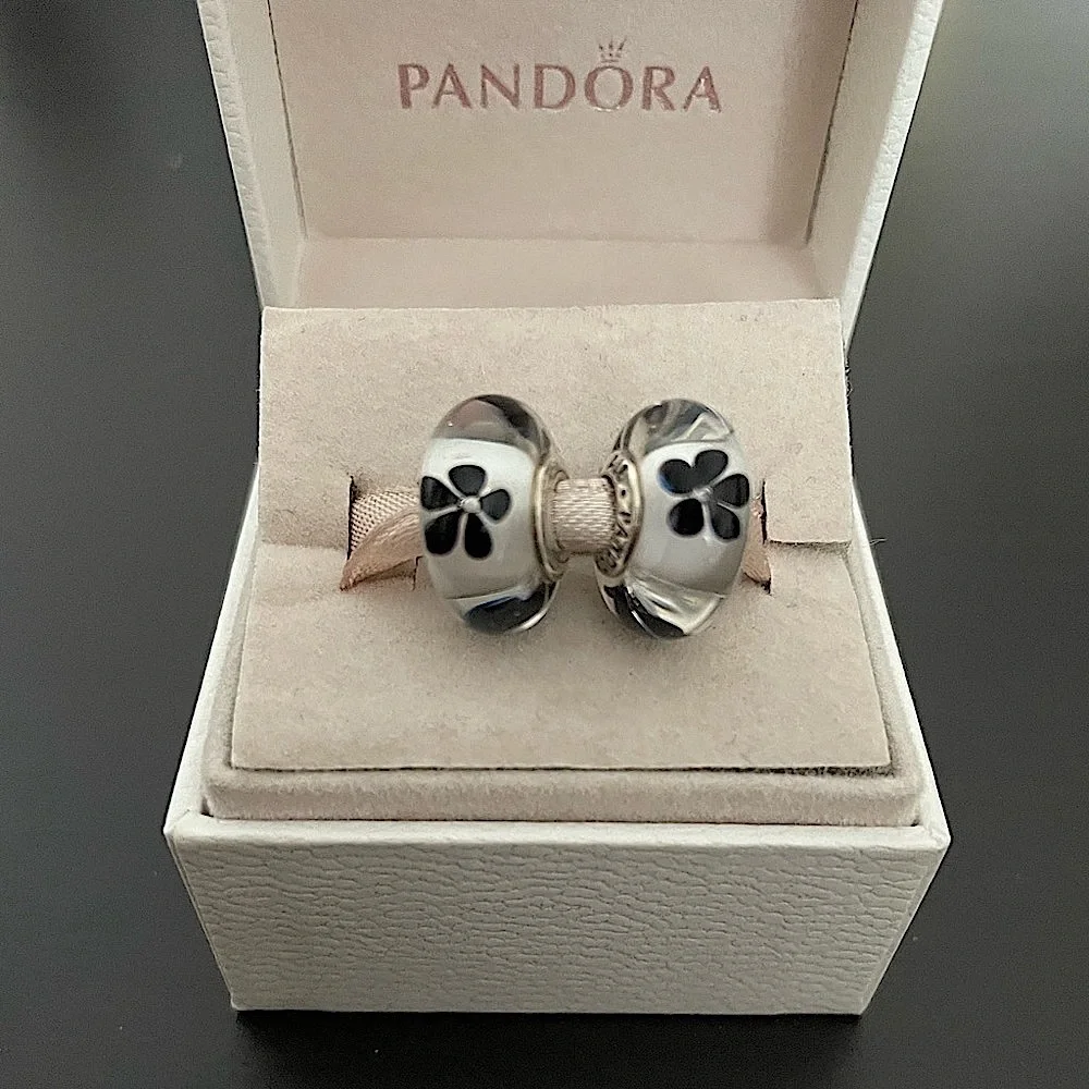 Pandora Black Blossom Murano Charms